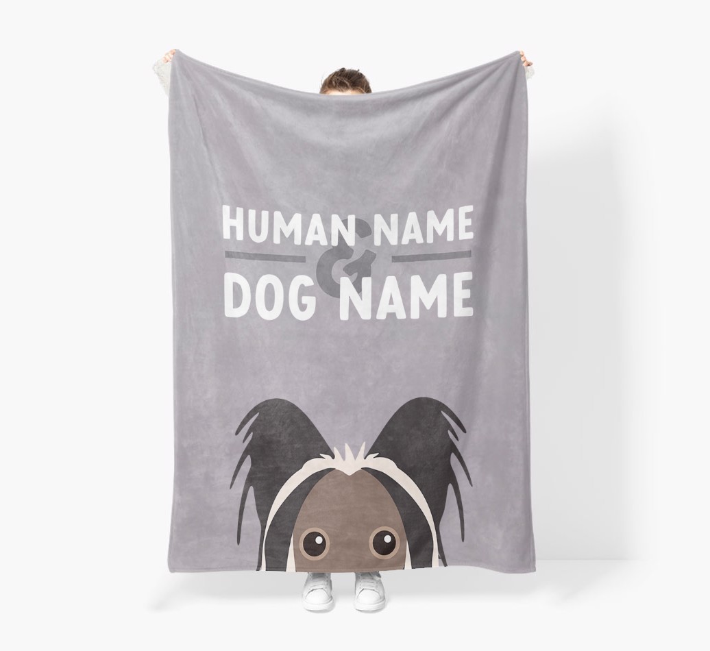 Human & Dog Name: Personalised {breedFullName} Premium Sherpa Fleece Blanket