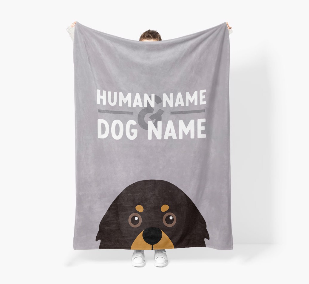Human & Dog Name: Personalised {breedFullName} Premium Sherpa Fleece Blanket
