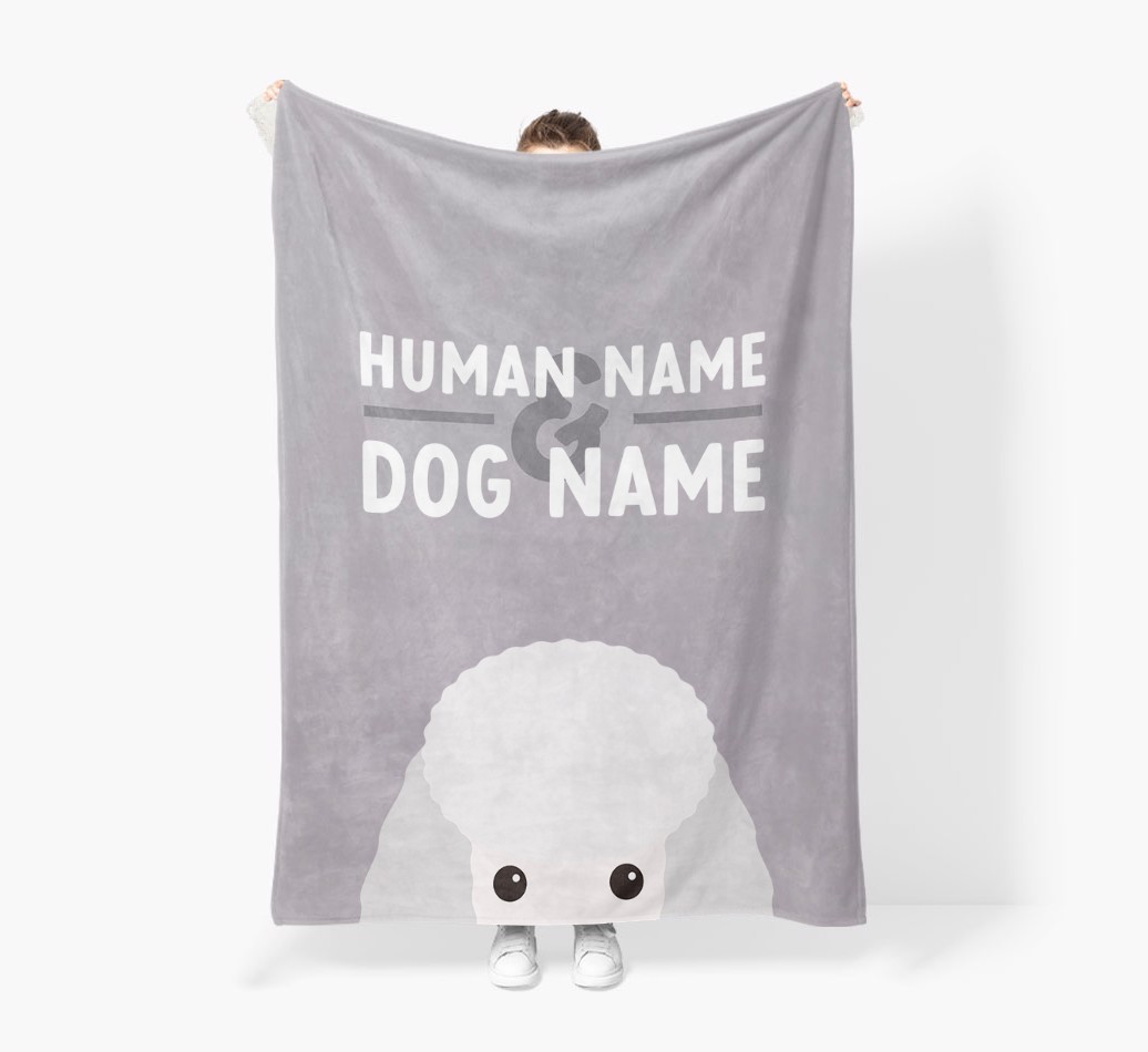 Human & Dog Name: Personalised {breedFullName} Premium Sherpa Fleece Blanket