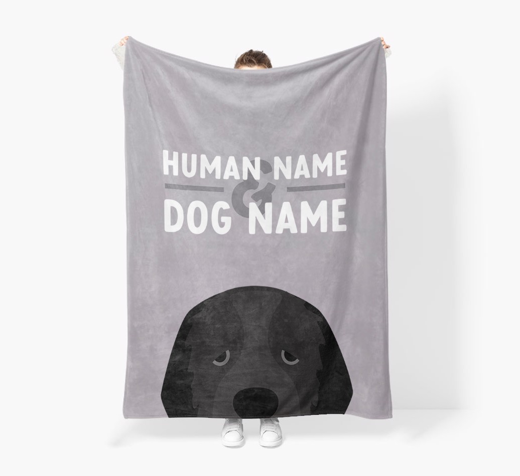 Human & Dog Name: Personalised {breedFullName} Premium Sherpa Fleece Blanket