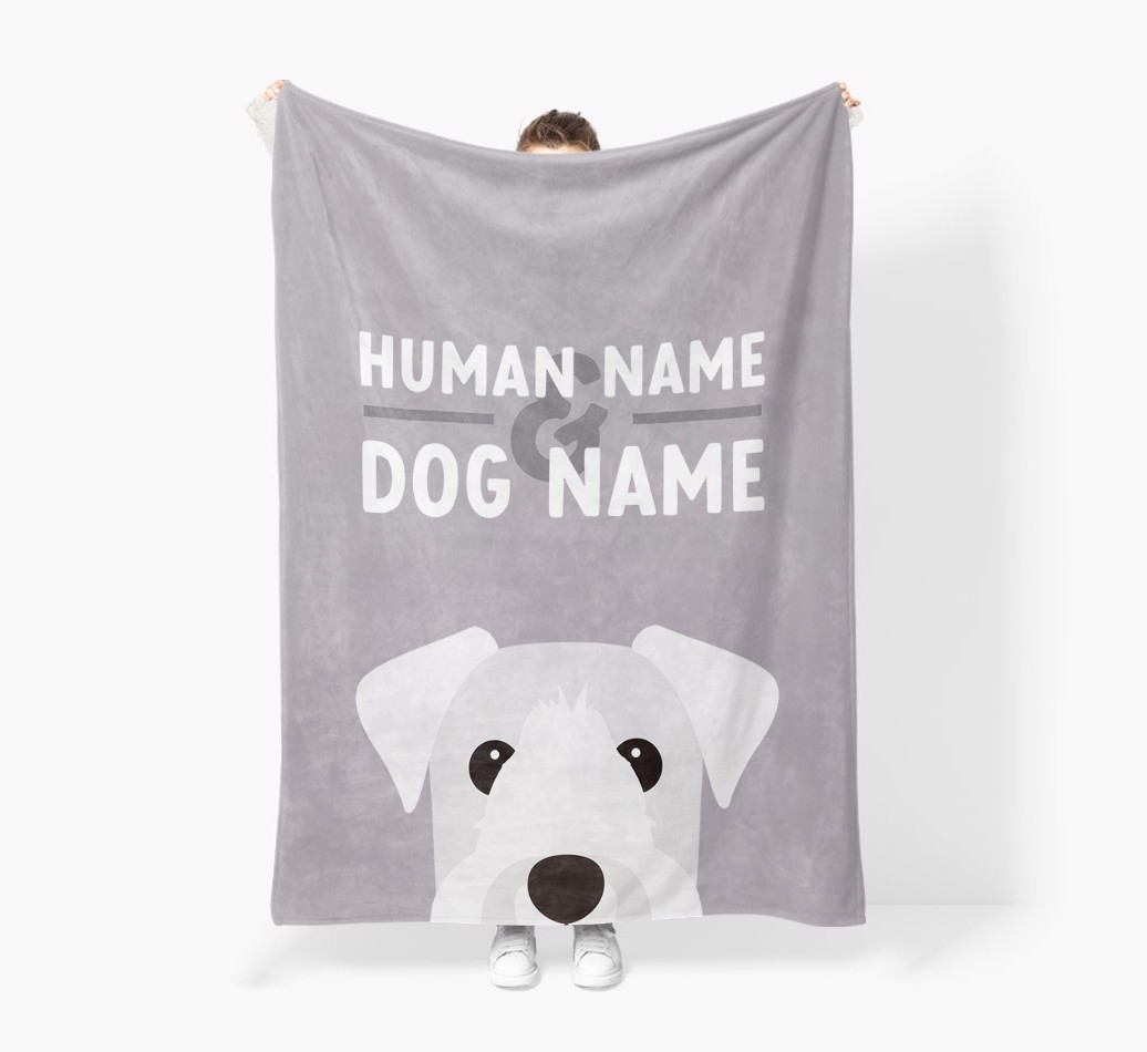 Human & Dog Name: Personalised {breedFullName} Premium Sherpa Fleece Blanket