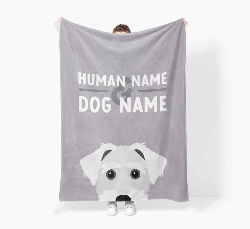 Human & Dog Name: Personalized {breedFullName} Premium Sherpa Fleece Blanket