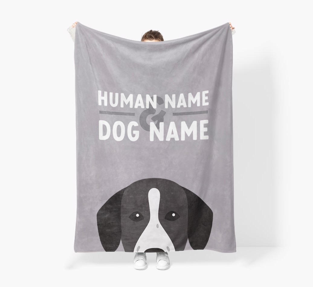 Human & Dog Name: Personalised {breedFullName} Premium Sherpa Fleece Blanket