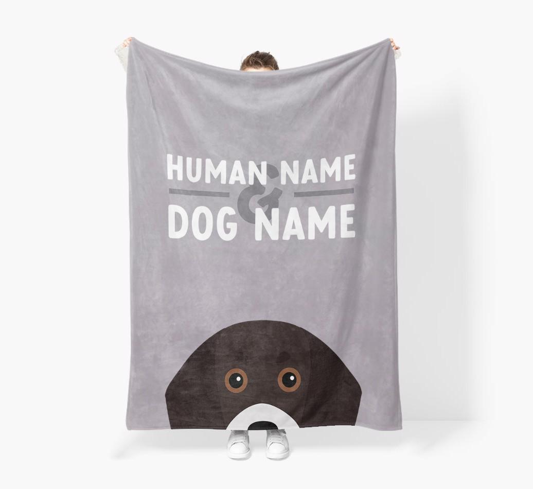 Human & Dog Name: Personalized {breedFullName} Premium Sherpa Fleece Blanket