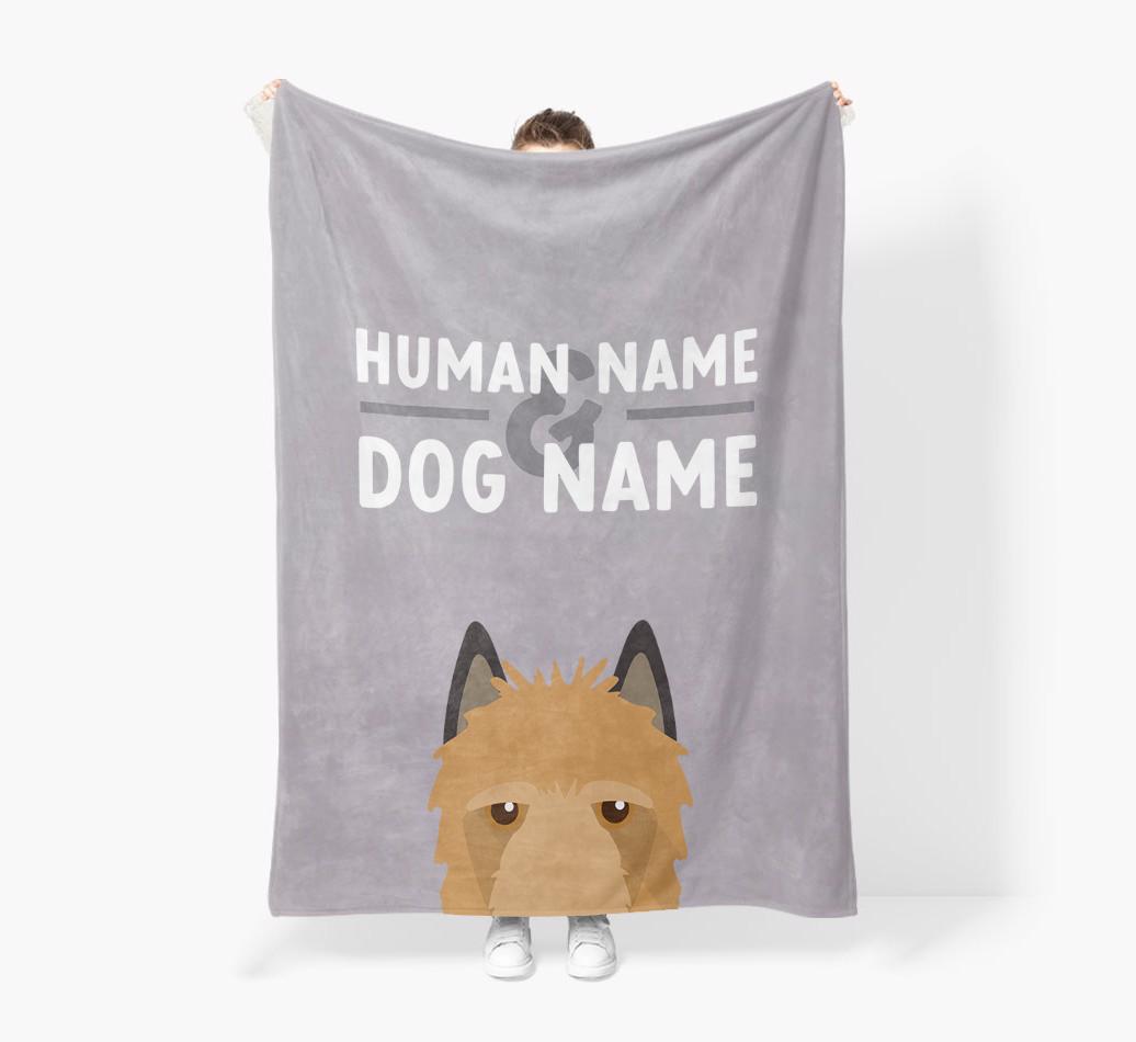 Human & Dog Name: Personalized {breedFullName} Premium Sherpa Fleece Blanket