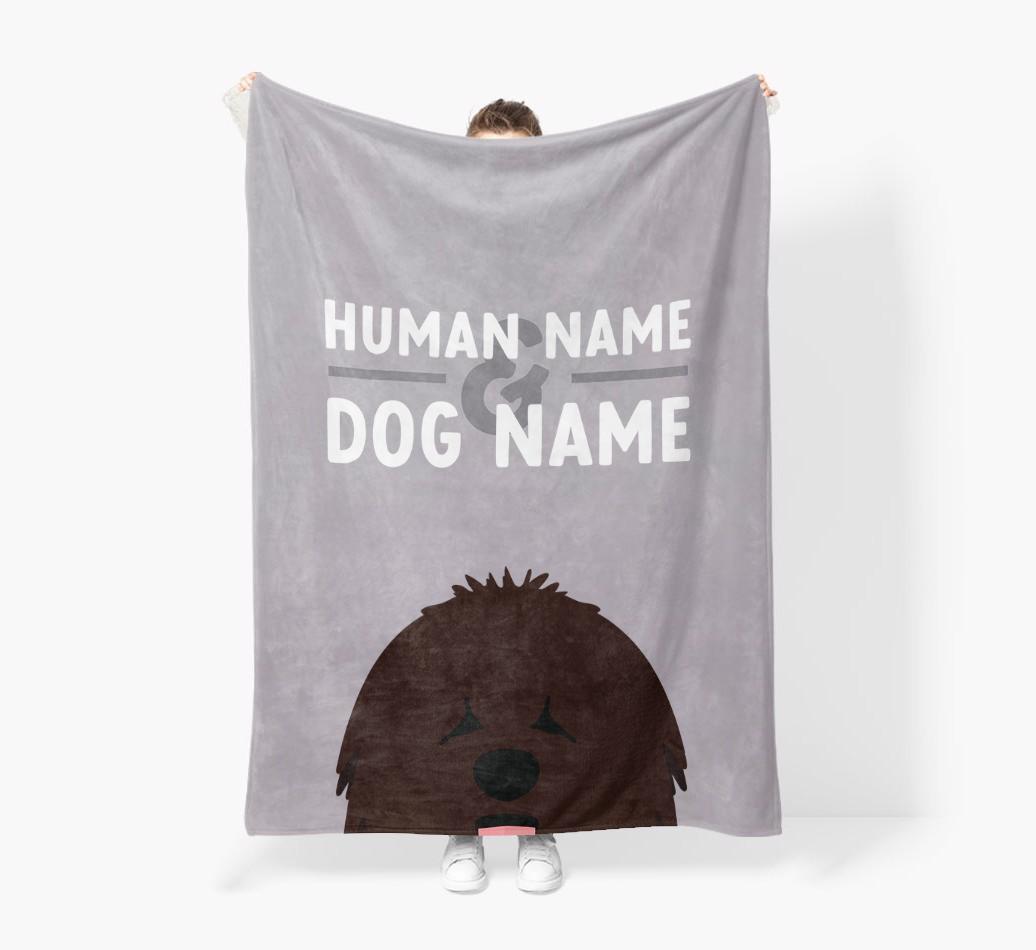 Human & Dog Name: Personalized {breedFullName} Premium Sherpa Fleece Blanket