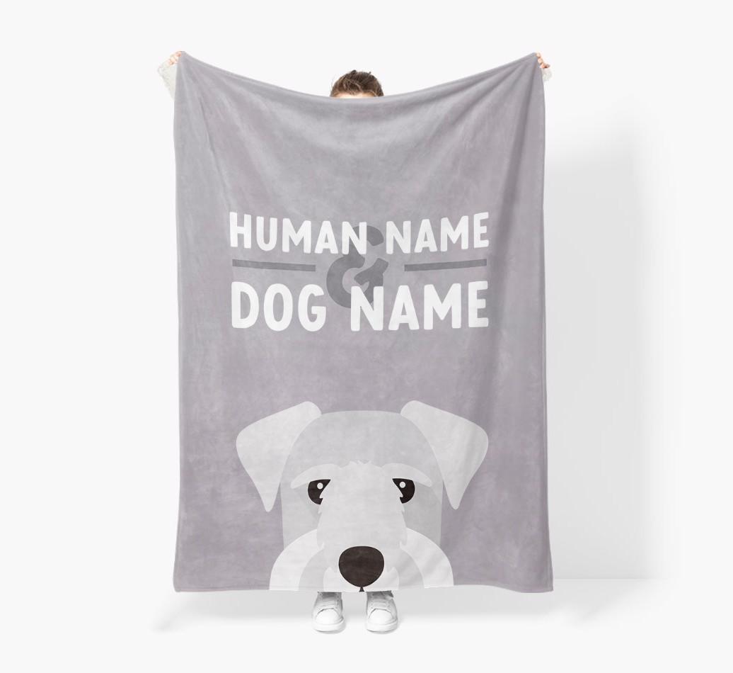Human & Dog Name: Personalized {breedFullName} Premium Sherpa Fleece Blanket