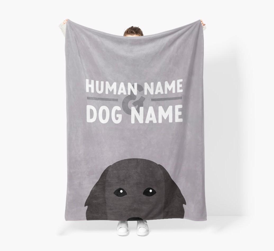 Human & Dog Name: Personalized {breedFullName} Premium Sherpa Fleece Blanket