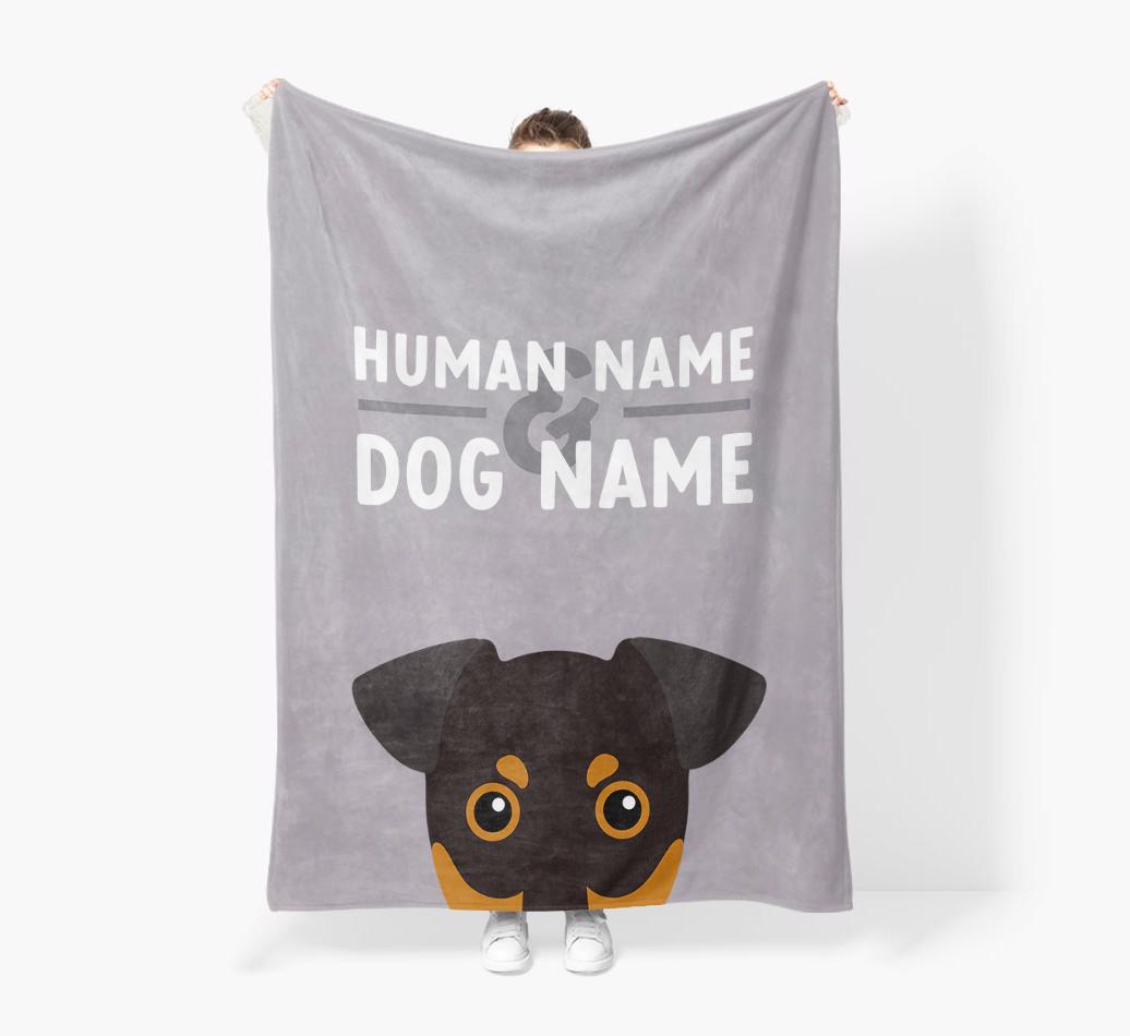Human & Dog Name: Personalized {breedFullName} Premium Sherpa Fleece Blanket