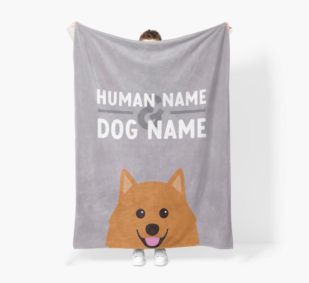 Human & Dog Name: Personalized {breedFullName} Premium Sherpa Fleece Blanket