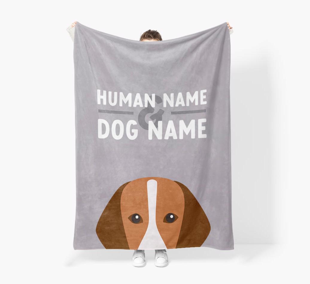 Human & Dog Name: Personalized {breedFullName} Premium Sherpa Fleece Blanket