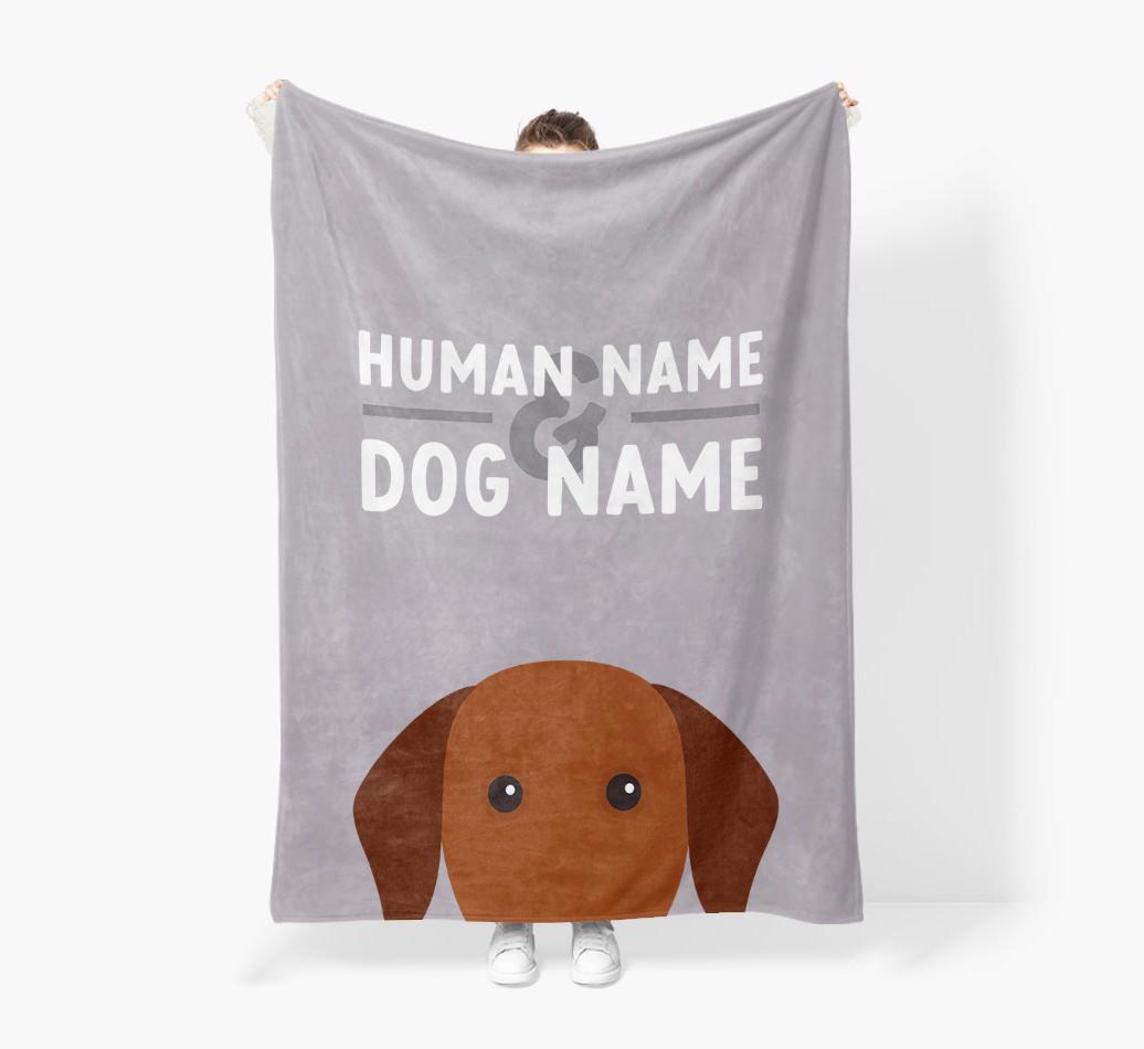 Human & Dog Name: Personalised {breedFullName} Premium Sherpa Fleece Blanket