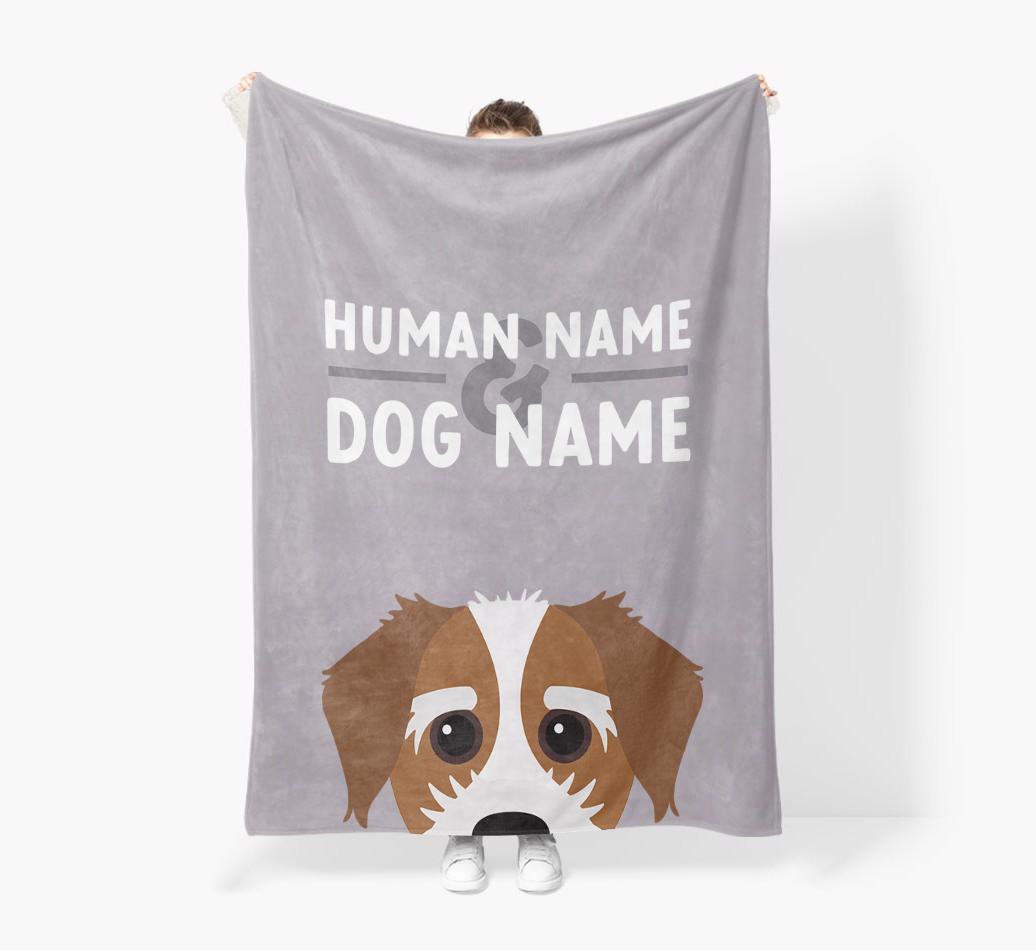 Human & Dog Name: Personalized {breedFullName} Premium Sherpa Fleece Blanket