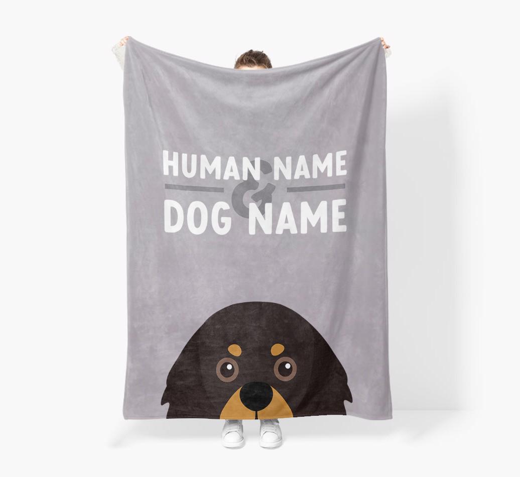Human & Dog Name: Personalized {breedFullName} Premium Sherpa Fleece Blanket