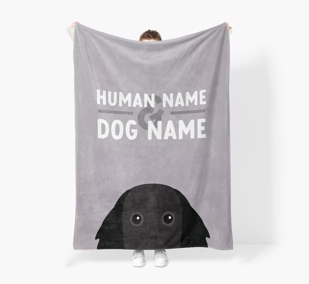 Human & Dog Name: Personalized {breedFullName} Premium Sherpa Fleece Blanket