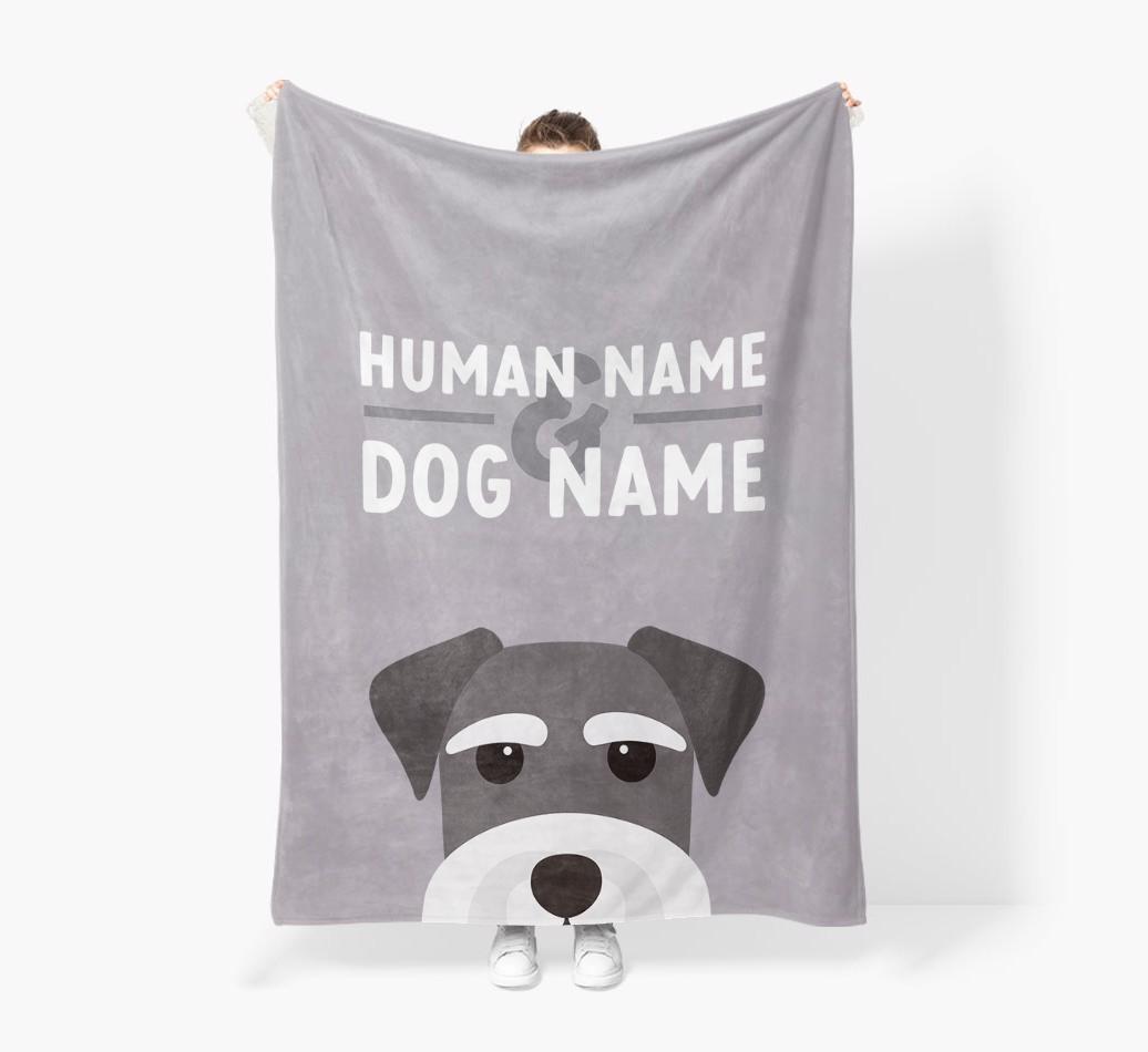 Human & Dog Name: Personalized {breedFullName} Premium Sherpa Fleece Blanket