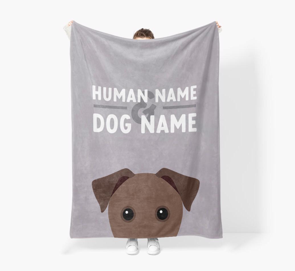 Human & Dog Name: Personalized {breedFullName} Premium Sherpa Fleece Blanket