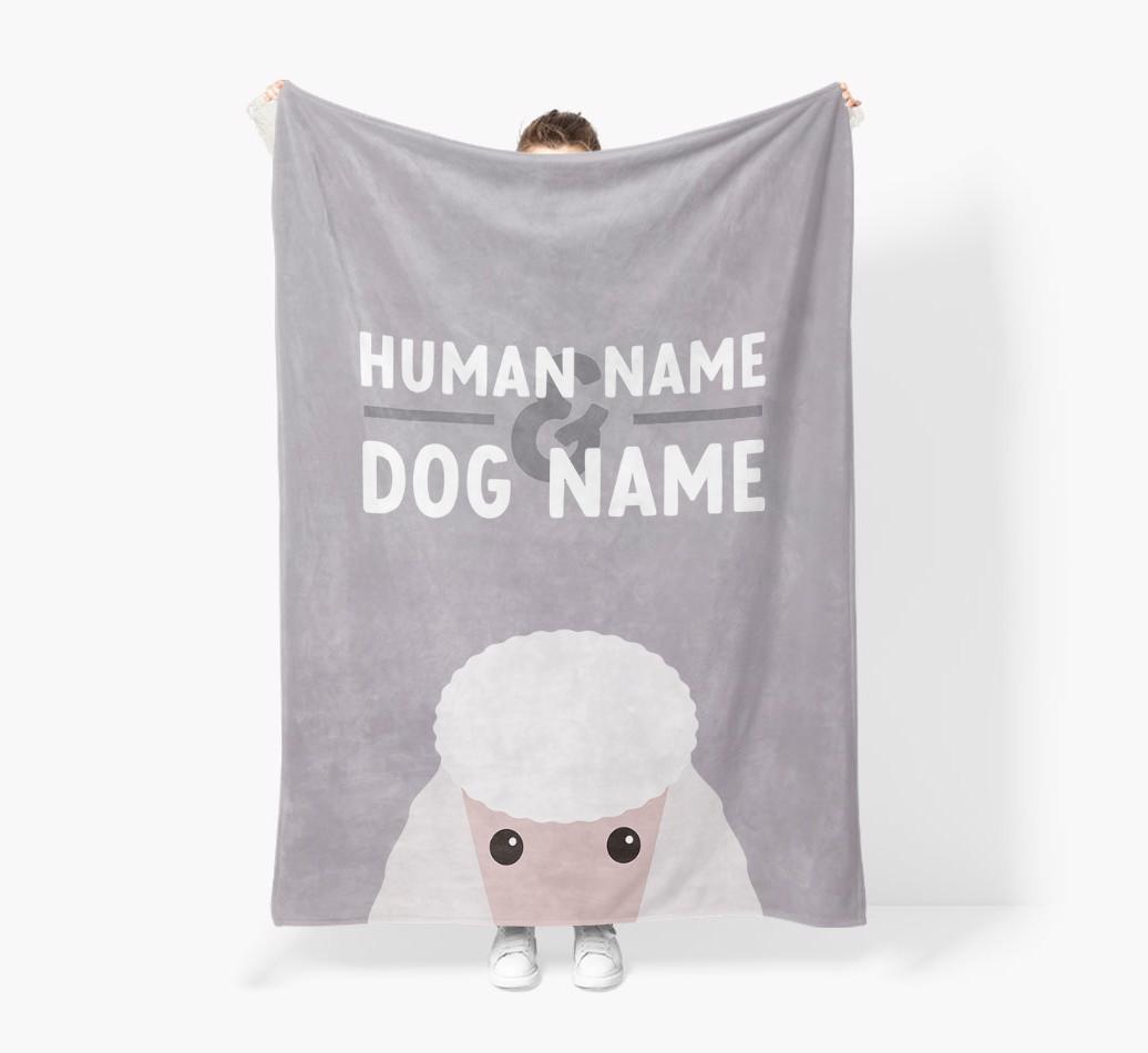 Human & Dog Name: Personalized {breedFullName} Premium Sherpa Fleece Blanket