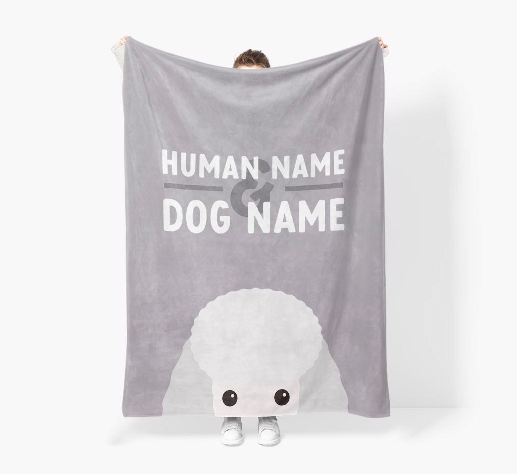 Human & Dog Name: Personalized {breedFullName} Premium Sherpa Fleece Blanket