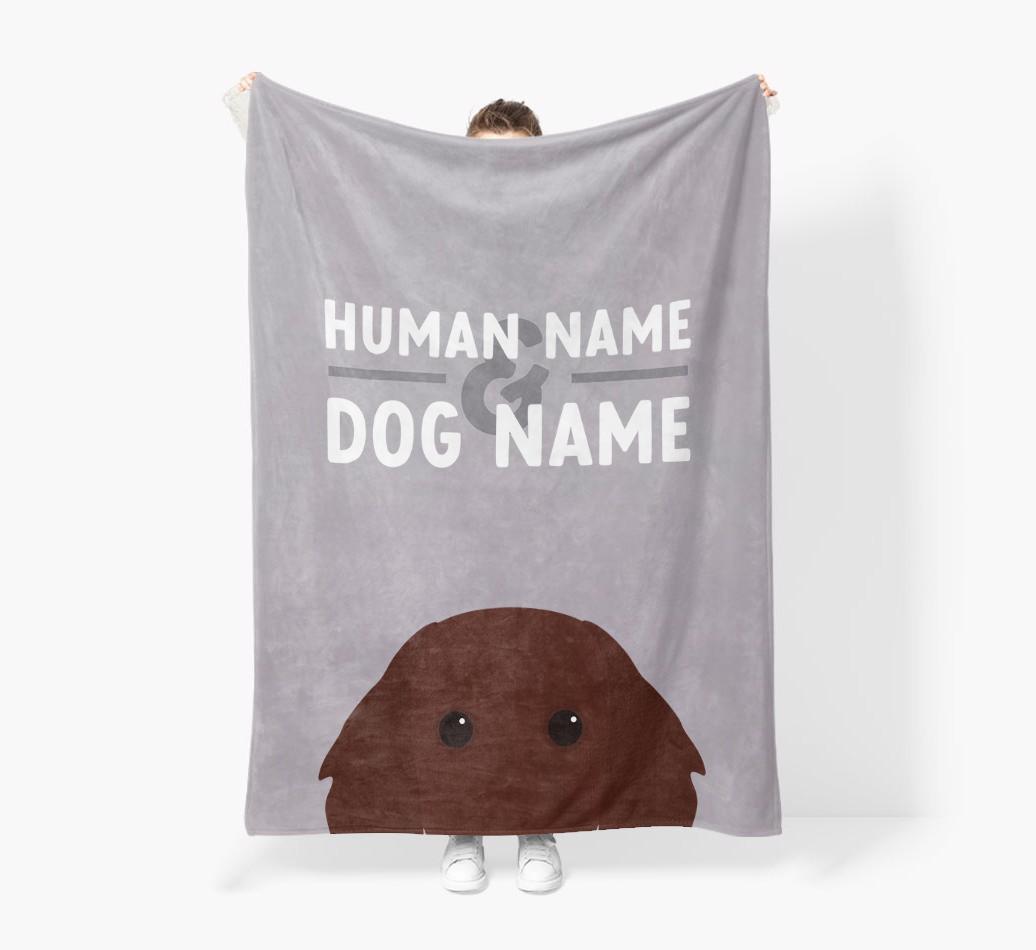 Human & Dog Name: Personalized {breedFullName} Premium Sherpa Fleece Blanket