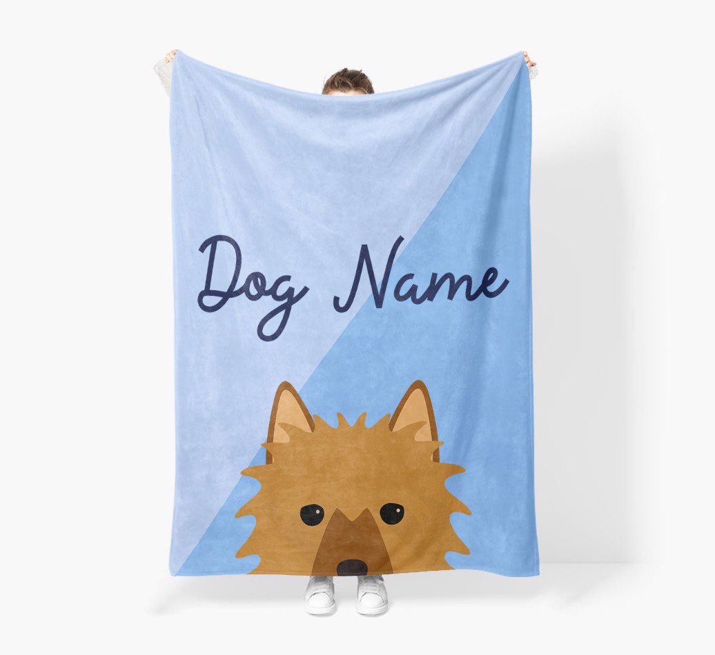 Peeking Name: Personalised {breedFullName} Premium Sherpa Fleece Blanket