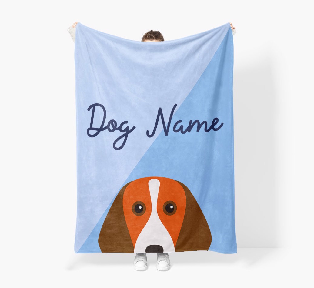 Peeking Name: Personalised {breedFullName} Premium Sherpa Fleece Blanket