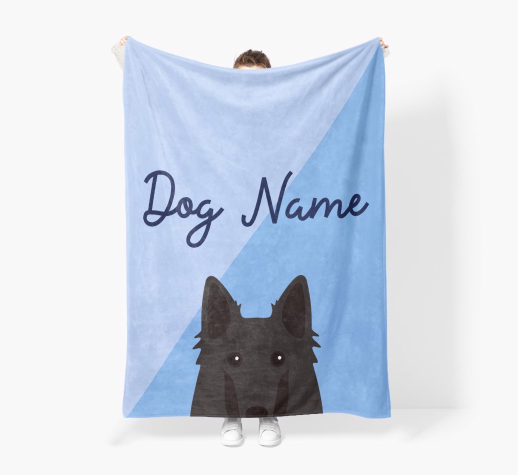 Peeking Name: Personalised {breedFullName} Premium Sherpa Fleece Blanket