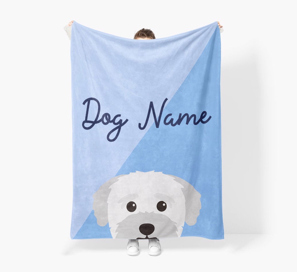 Peeking Name: Personalised {breedFullName} Premium Sherpa Fleece Blanket