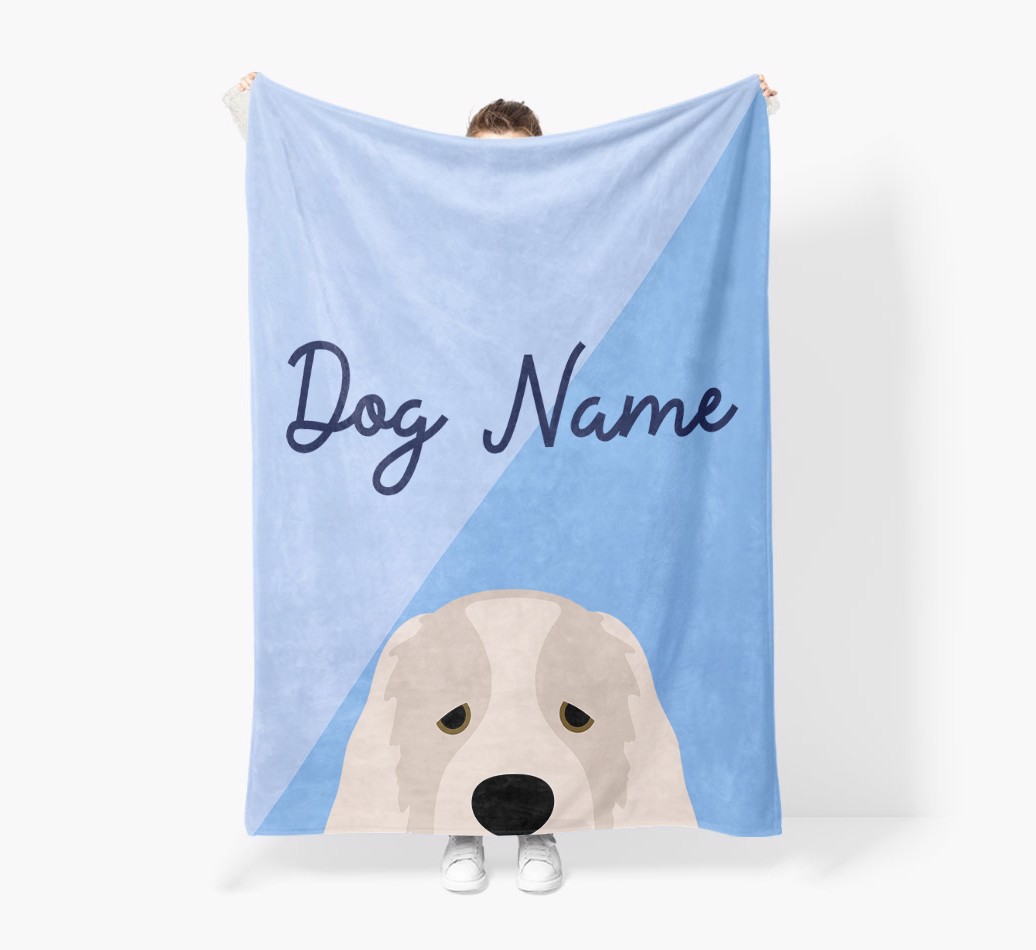 Peeking Name: Personalised {breedFullName} Premium Sherpa Fleece Blanket