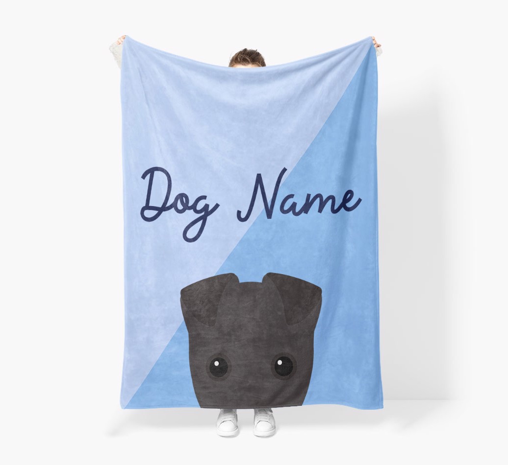 Peeking Name: Personalised {breedFullName} Premium Sherpa Fleece Blanket