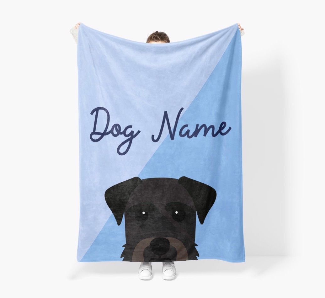 Peeking Name: Personalised {breedFullName} Premium Sherpa Fleece Blanket