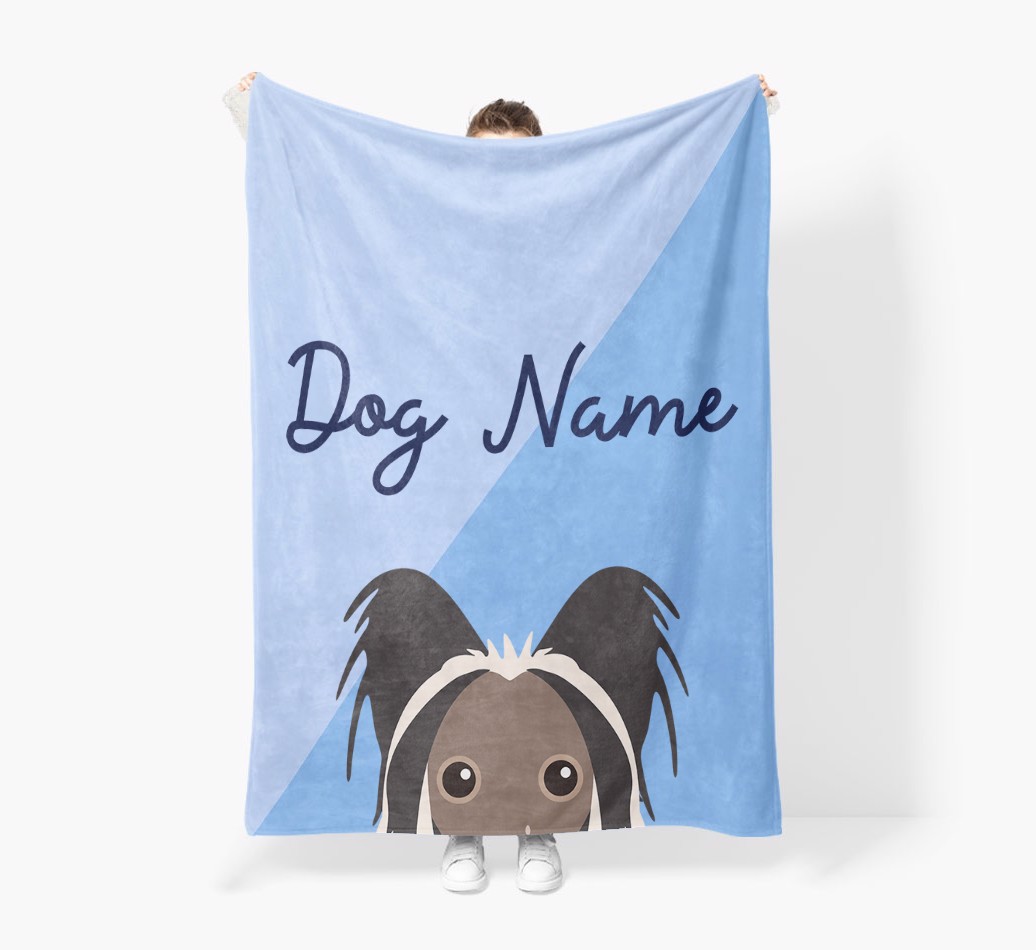 Peeking Name: Personalised {breedFullName} Premium Sherpa Fleece Blanket