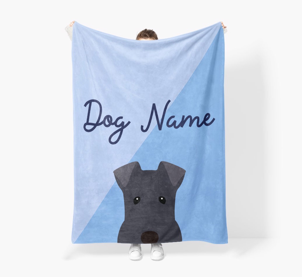 Peeking Name: Personalised {breedFullName} Premium Sherpa Fleece Blanket