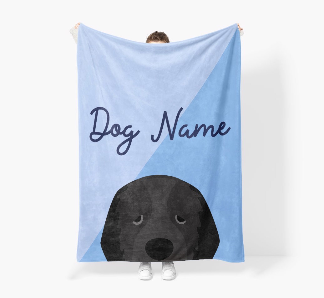Peeking Name: Personalised {breedFullName} Premium Sherpa Fleece Blanket