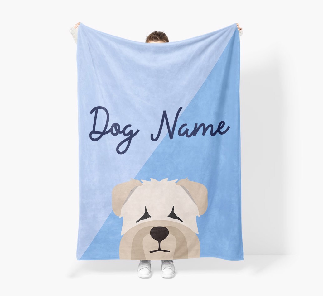 Peeking Name: Personalised {breedFullName} Premium Sherpa Fleece Blanket