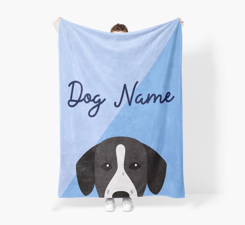 Peeking Name: Personalised {breedFullName} Premium Sherpa Fleece Blanket
