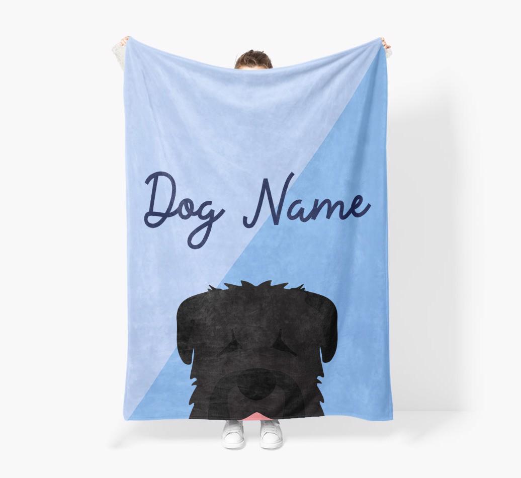 Peeking Name: Personalized {breedFullName} Premium Sherpa Fleece Blanket
