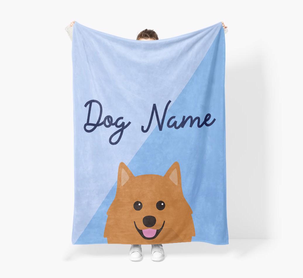 Peeking Name: Personalized {breedFullName} Premium Sherpa Fleece Blanket