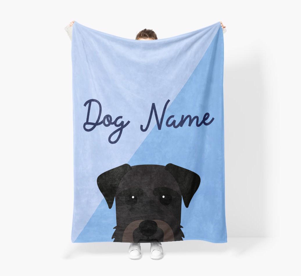 Peeking Name: Personalized {breedFullName} Premium Sherpa Fleece Blanket