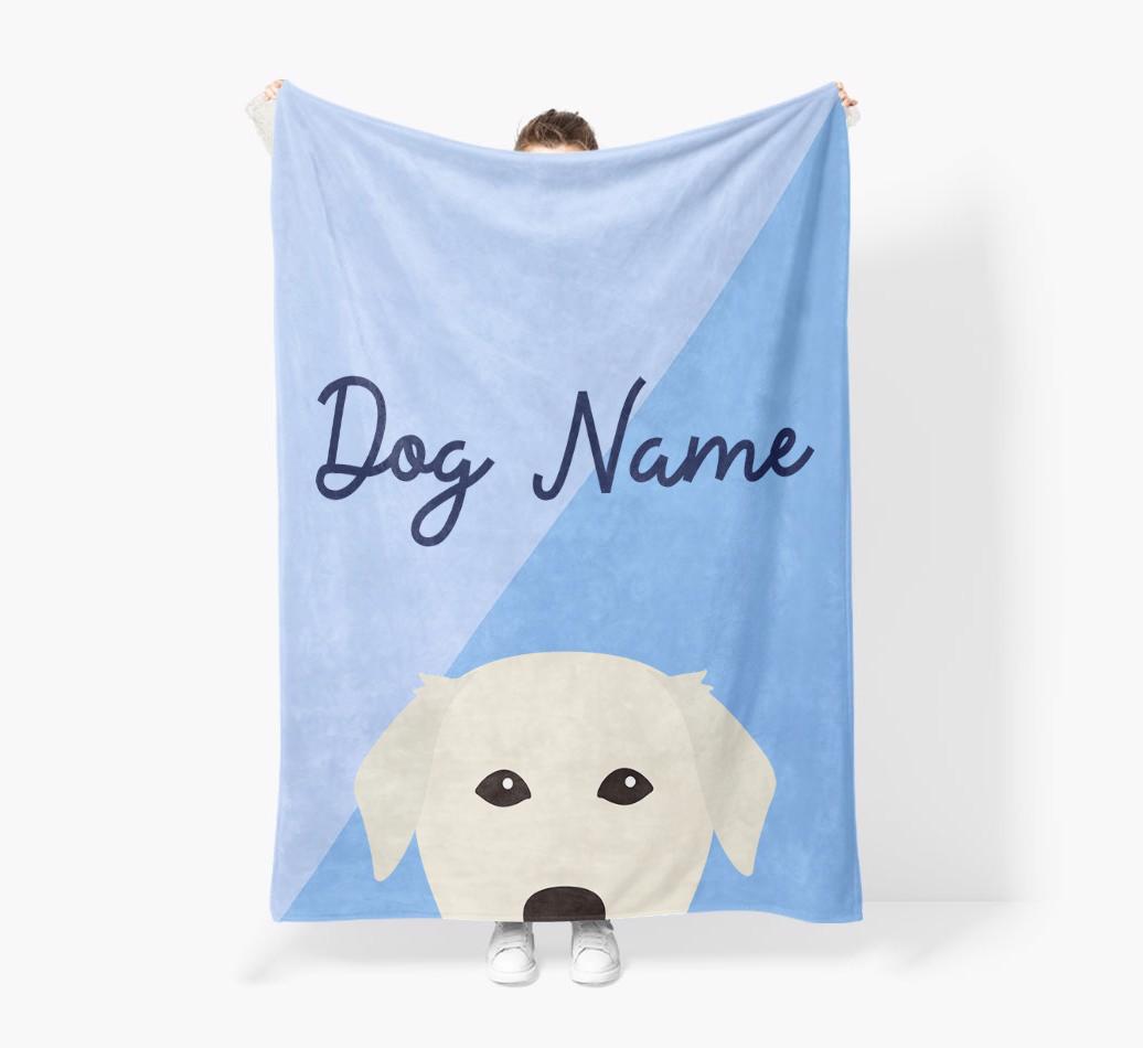 Peeking Name: Personalised {breedFullName} Premium Sherpa Fleece Blanket