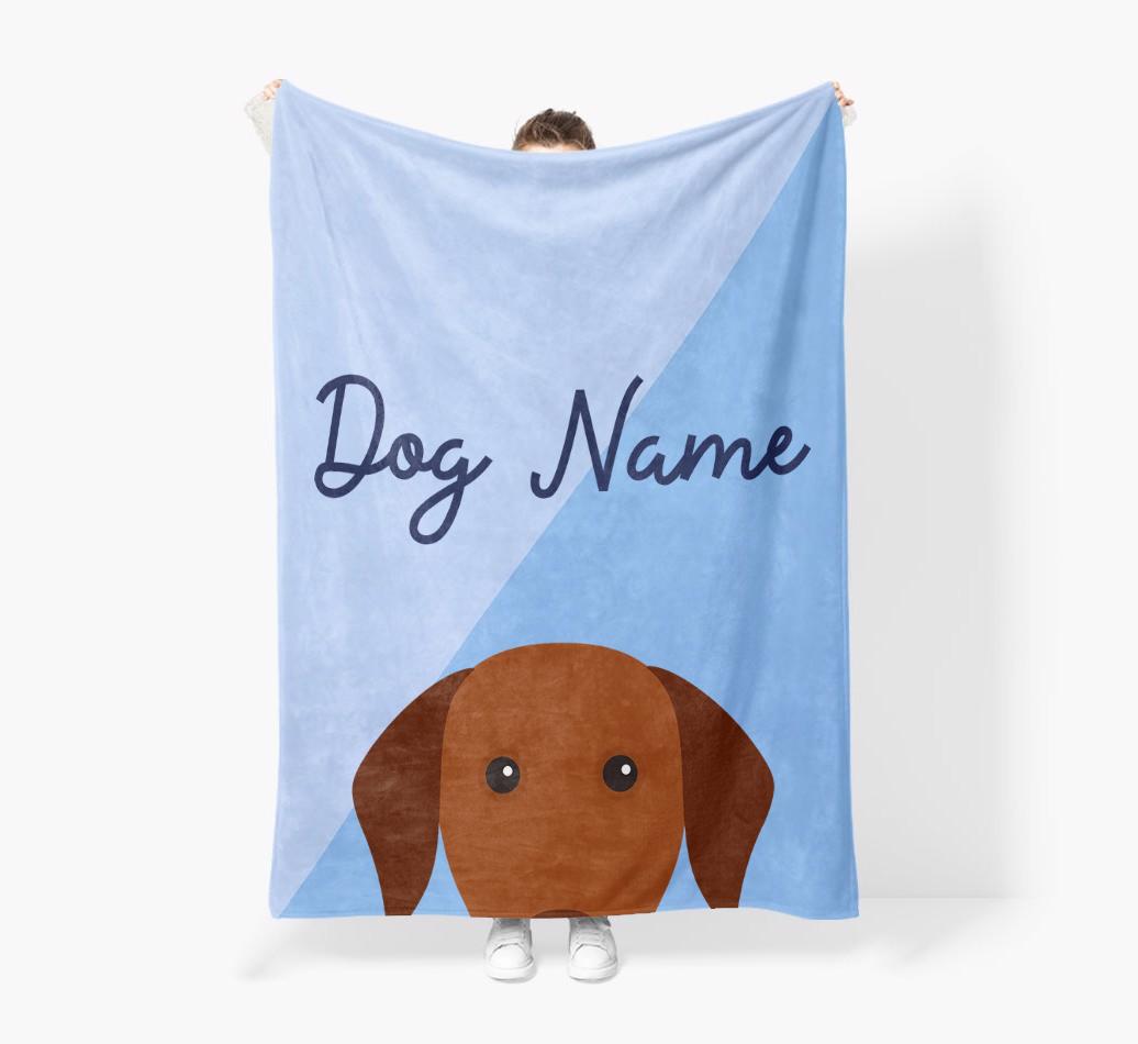 Peeking Name: Personalised {breedFullName} Premium Sherpa Fleece Blanket