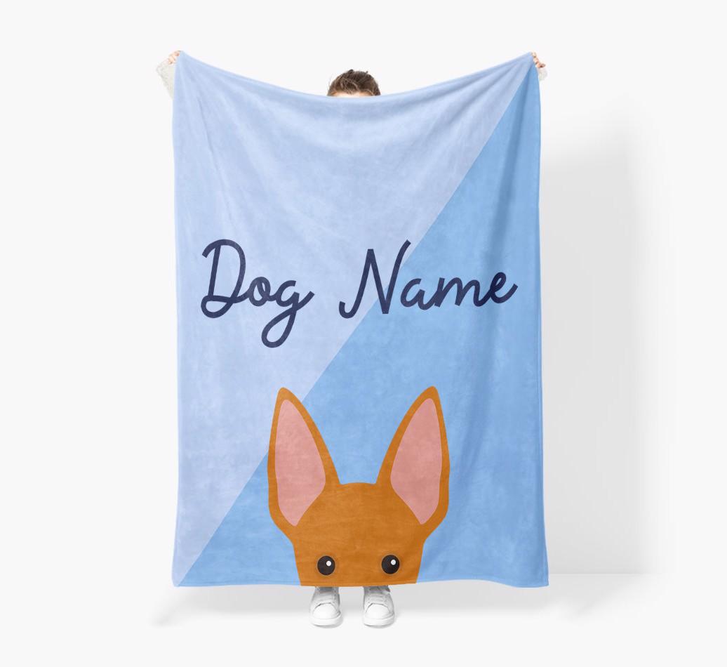 Peeking Name: Personalised {breedFullName} Premium Sherpa Fleece Blanket