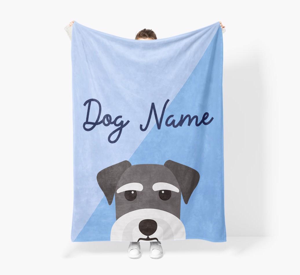 Peeking Name: Personalized {breedFullName} Premium Sherpa Fleece Blanket