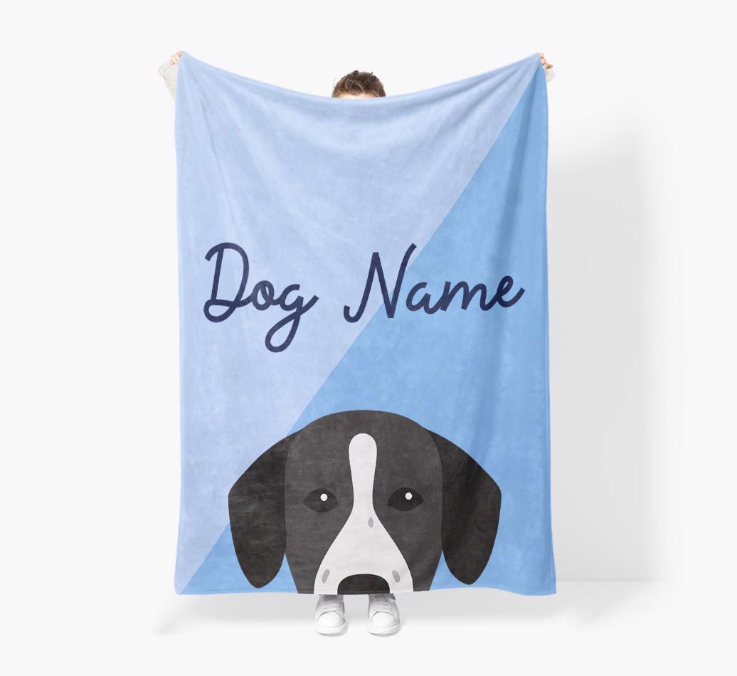 Peeking Name: Personalized {breedFullName} Premium Sherpa Fleece Blanket