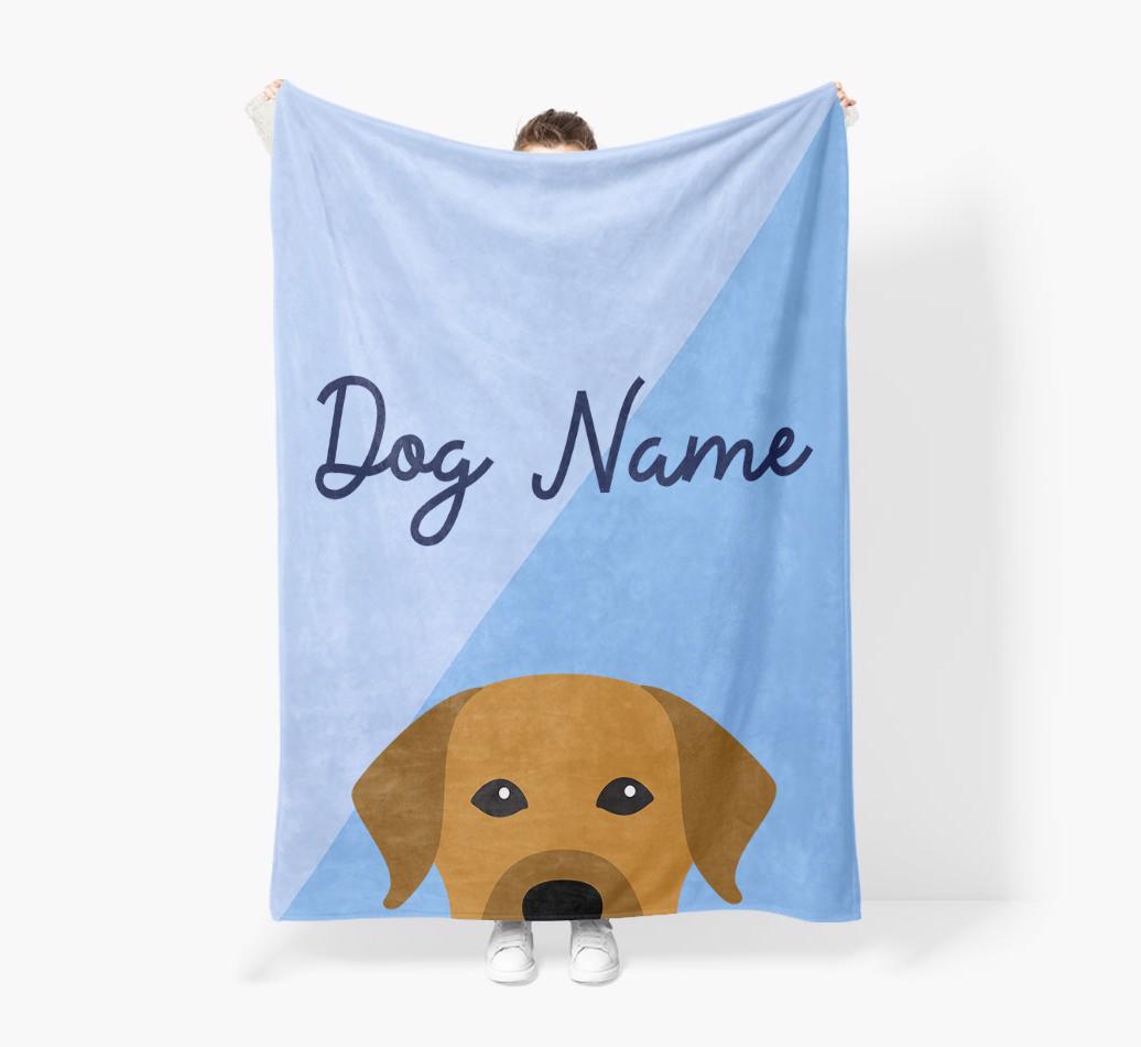 Peeking Name: Personalized {breedFullName} Premium Sherpa Fleece Blanket