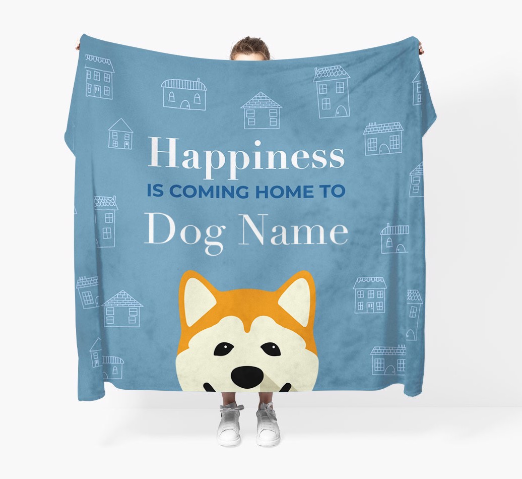 Happiness Is: Personalised {breedFullName} Throw Blanket