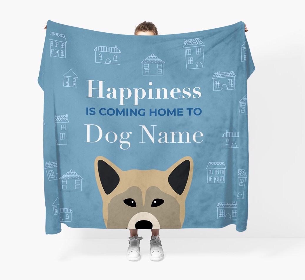 Happiness Is: Personalised {breedFullName} Throw Blanket