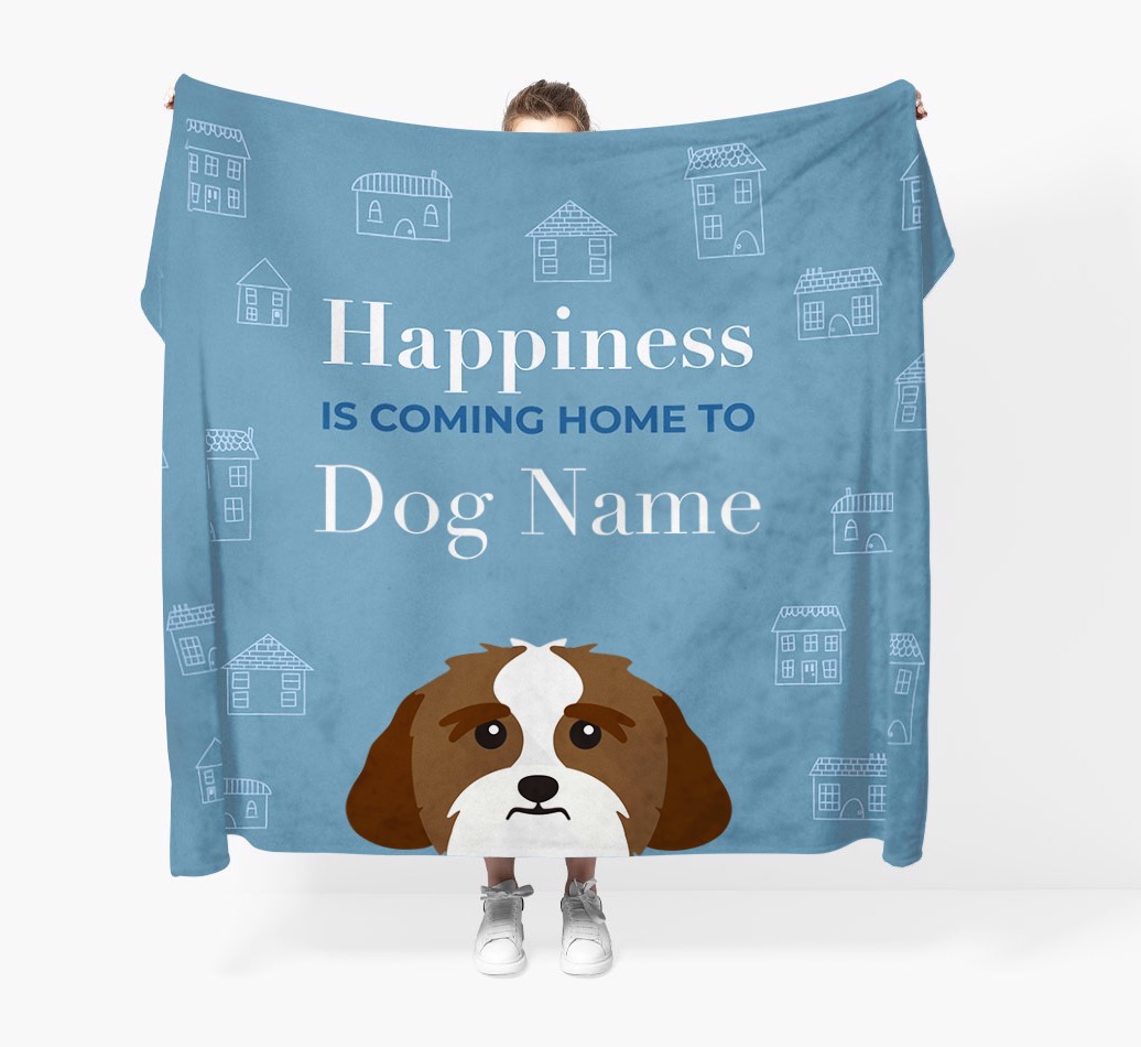 Happiness Is: Personalised {breedFullName} Throw Blanket