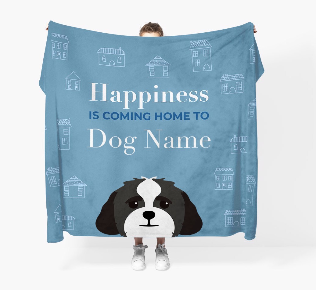Happiness Is: Personalised {breedFullName} Throw Blanket