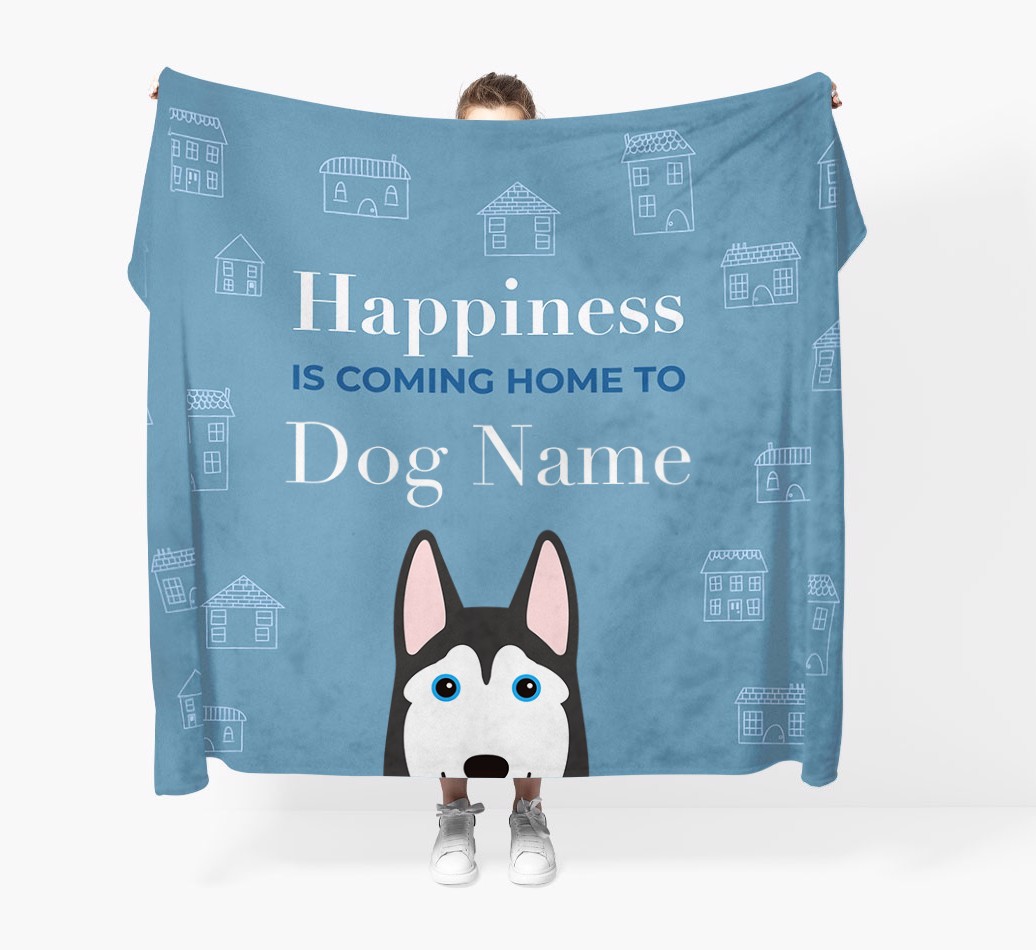 Happiness Is: Personalized {breedFullName} Throw Blanket